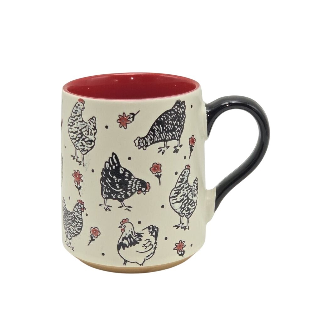 Spectrum Designz Cammy Hen Embossed Coffee Mug 16oz Ceramic Farmhouse Kitchen